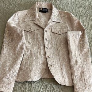 Christine Alexander Light Pink Embellished Jean Jacket